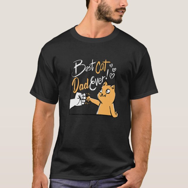 T-shirt Meilleur Papa de Chat pour Homme Premium (Devant)