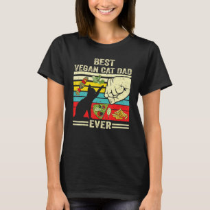 T-shirt Meilleur Papa de Chat Végétalien de Tous les Temps
