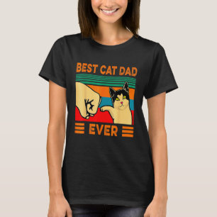 T-shirt Meilleur Papa de Chat Vintage Ever Fist Bump