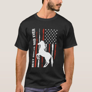 T-shirt Meilleur papa de cheval de tous les temps Drapeau