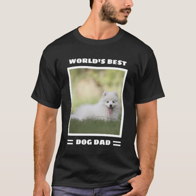 T-shirt Meilleur papa de chien du monde Photo personnalisé (Devant)