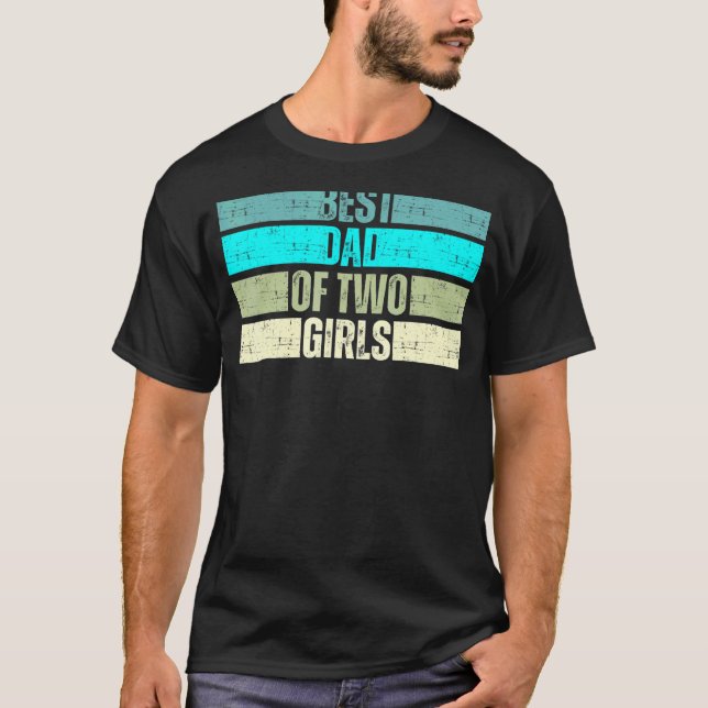 T-shirt Meilleur Papa De Deux Filles (Devant)