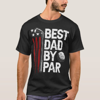T-shirt Meilleur Papa de Golf Par Papa Golfeur Drapeau Amé