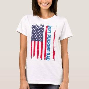 T-shirt Meilleur papa de hockey sur glace aux États-Unis D