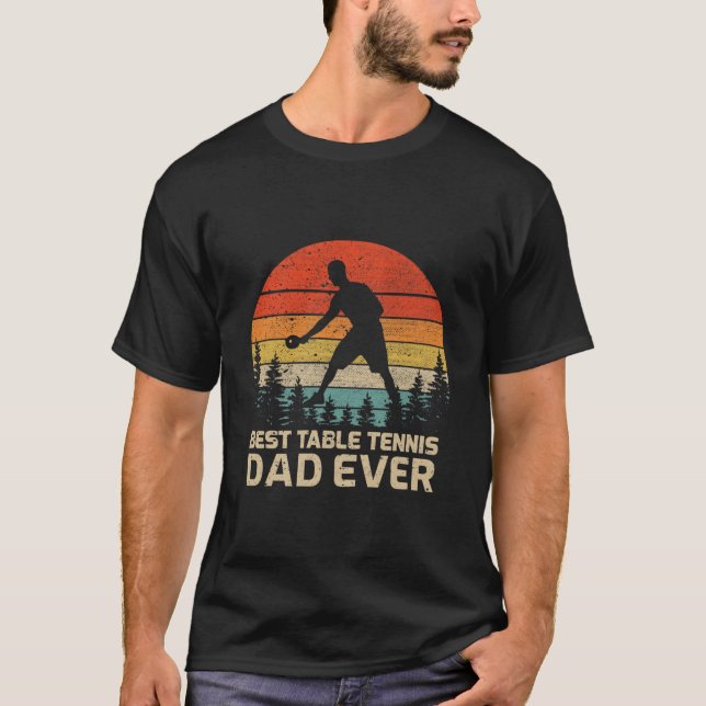 T-shirt Meilleur Papa de Tennis de Table pour la Fête des  (Devant)
