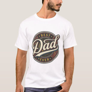 T-shirt Meilleur Papa de Tous les Temps Badge Vintage T-Sh