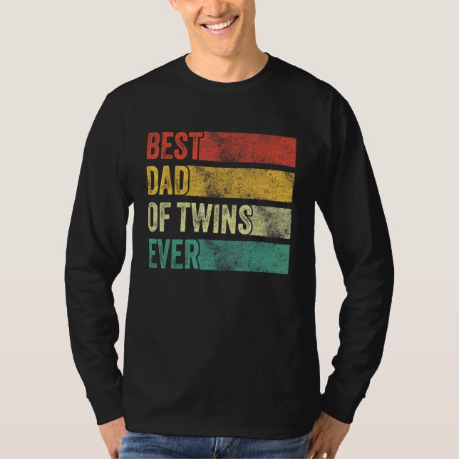 T-shirt Meilleur Papa De Twins Grossesse Faire-part Drôle  (Devant)