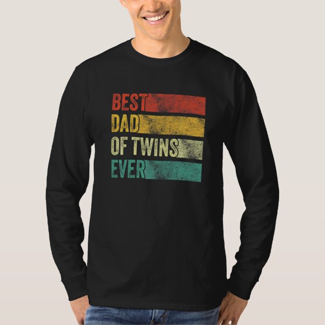T-shirt Meilleur Papa De Twins Grossesse Faire-part Drôle  (Devant)