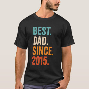 T-shirt Meilleur papa depuis 2015 8 ans paternité
