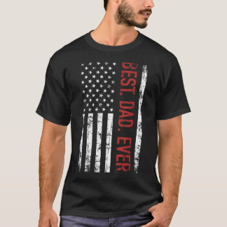 T-shirt Meilleur papa drapeau américain pour la fête des p