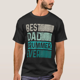 T-shirt Meilleur papa Drummer Jamais Rétro Vintage père s