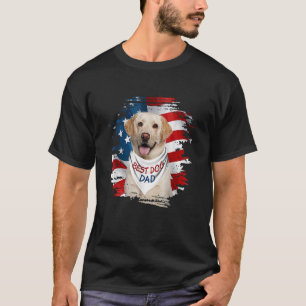 T-shirt Meilleur papa du Labrador jamais américain Drapeau