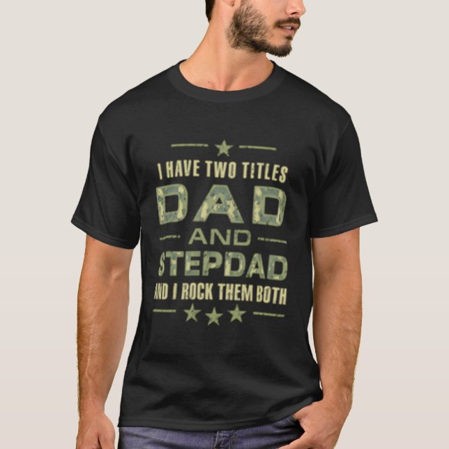 T-shirt Meilleur Papa Et Stepdad De Pour Mari (Devant)