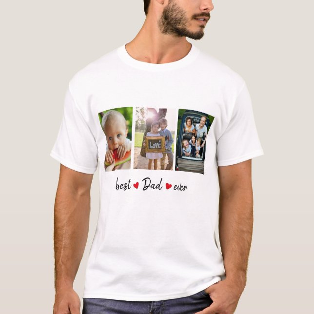 T-shirt Meilleur papa Ever 3 photo personnalisée (Devant)