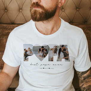 T-shirt Meilleur Papa Ever 4 Photo Collage pour papa ou gr