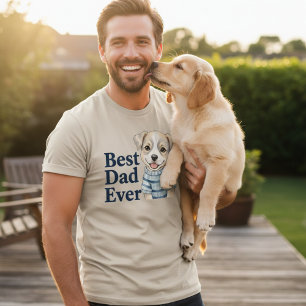T-shirt Meilleur Papa Ever Adorable Chiot en Pull pour Hom