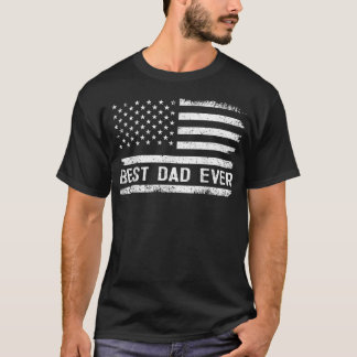 T-shirt Meilleur Papa Ever avec des Cadeaux de Drapeau Amé