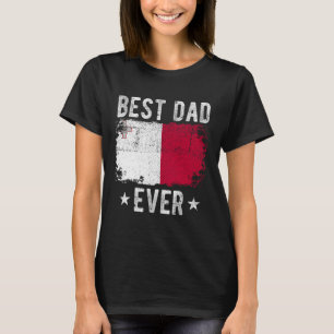 T-shirt meilleur papa Ever Malte Drapeau bests papa maltai
