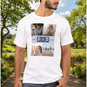 T-shirt Meilleur Papa Ever Typographie Fun 4 Photo Papa