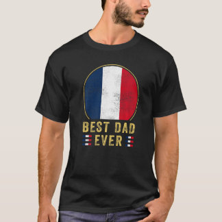 T-shirt Meilleur Papa Français Drapeau France