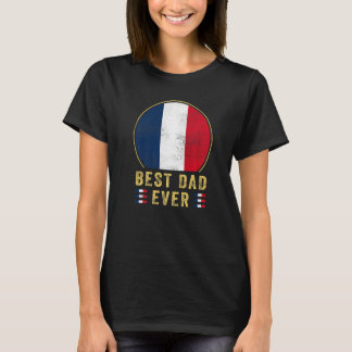 T-shirt Meilleur Papa Français Drapeau France pour Hommes