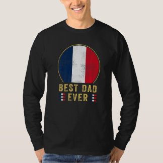 T-shirt Meilleur Papa Français Drapeau France pour Hommes