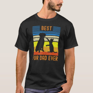 T-shirt Meilleur papa furieux jaune chocolat labrador chie
