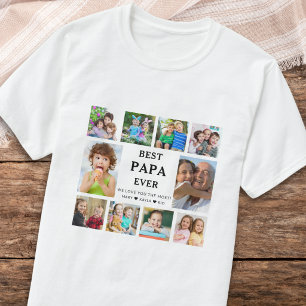 T-shirt Meilleur Papa Grand-enfants 10 Collage Photo