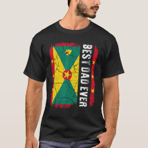 T-shirt Meilleur papa grenadien jamais Grenade Drapeau Fêt