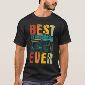 T-shirt Meilleur Papa Guitare De Tous Les Temps Accords Pa