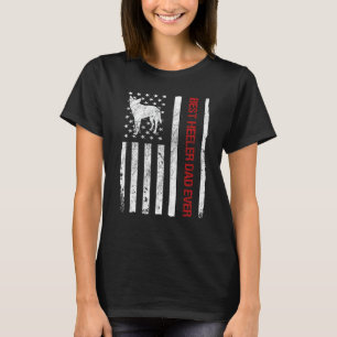 T-shirt Meilleur papa Heeler USA Drapeau Chien de ranch Pr