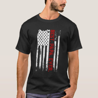 T-shirt Meilleur Papa Jamais Américain Drapeau Usa Patrie 