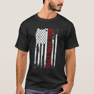 T-shirt Meilleur Papa Jamais Américain Drapeau Usa Patrie