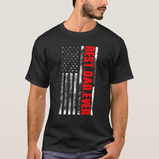 T-shirt Meilleur papa jamais Américain Fête des pères Drap