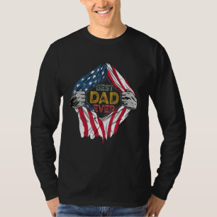 T-shirt Meilleur papa jamais American Flag Super Hero Da P