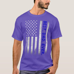 T-shirt Meilleur Papa Jamais Avec Drapeau Américain États-
