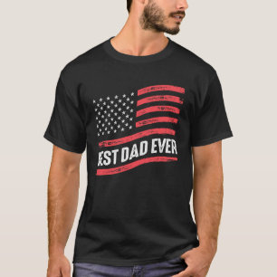 T-shirt Meilleur papa jamais - avec le drapeau américain