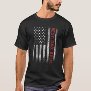 T-shirt Meilleur papa jamais avec le drapeau américain amé