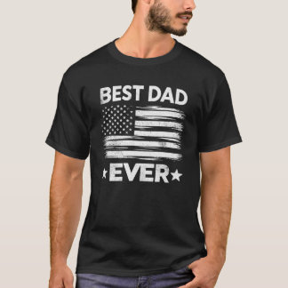 T-shirt Meilleur papa jamais avec les États-Unis Drapeaux