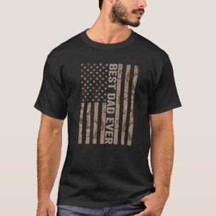 T-shirt Meilleur papa jamais avec nous American Flag Fête 