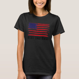 T-shirt Meilleur Papa Jamais Avec Nous Drapeau Américain A