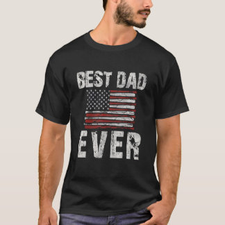 T-shirt Meilleur Papa Jamais Avec Nous Drapeau Américain A