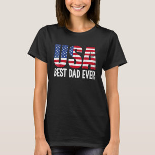 T-shirt Meilleur Papa Jamais Avec Nous Drapeau Américain A