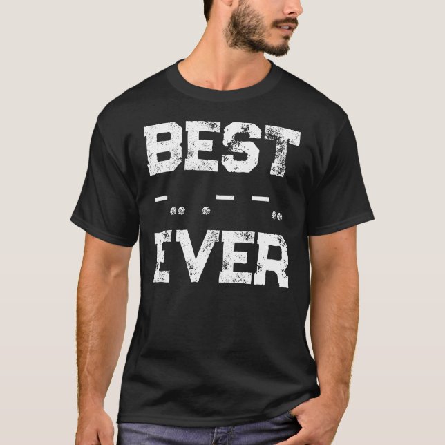 T-shirt Meilleur Papa Jamais Code Morse Radioamateur (Devant)