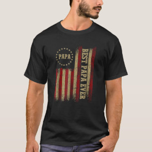 T-shirt Meilleur Papa Jamais De La Fille Drapeau Américain
