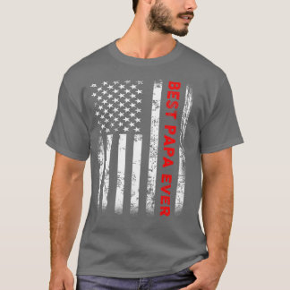 T-shirt Meilleur Papa Jamais Drapeau Américain Cadeaux Pou