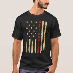 T-shirt Meilleur papa Jamais Drapeau Américain Vintage Pap