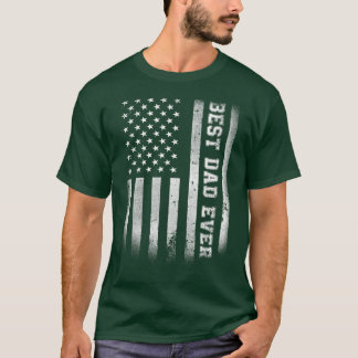 T-shirt Meilleur papa jamais drapeau American Funny Fête d