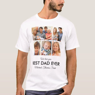 T-shirt Meilleur papa Jamais Fête des pères Photo Collage
