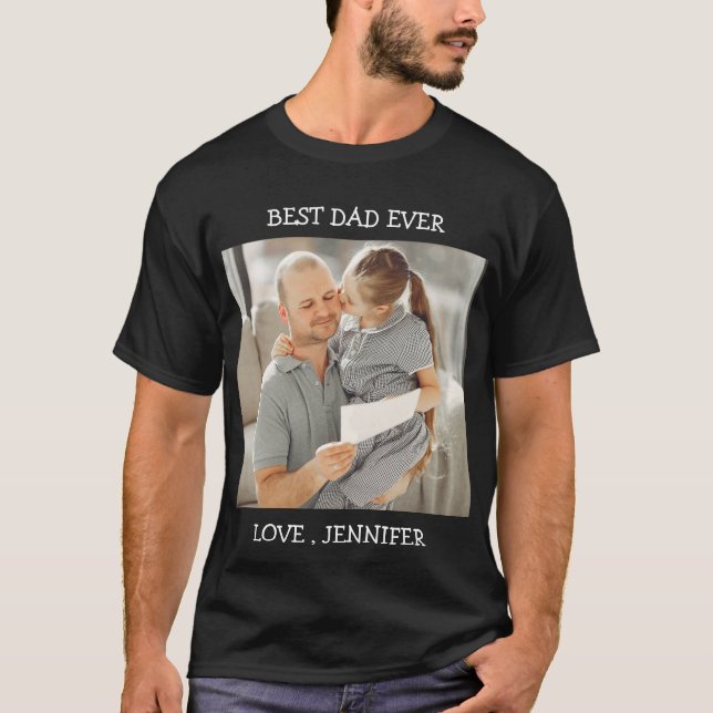 T-shirt Meilleur papa jamais Fête des pères Photo personna (Devant)